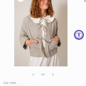 Striped Jacket with Bow Ties - TEA TIME